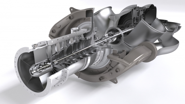 3D model turboshaft jet engine